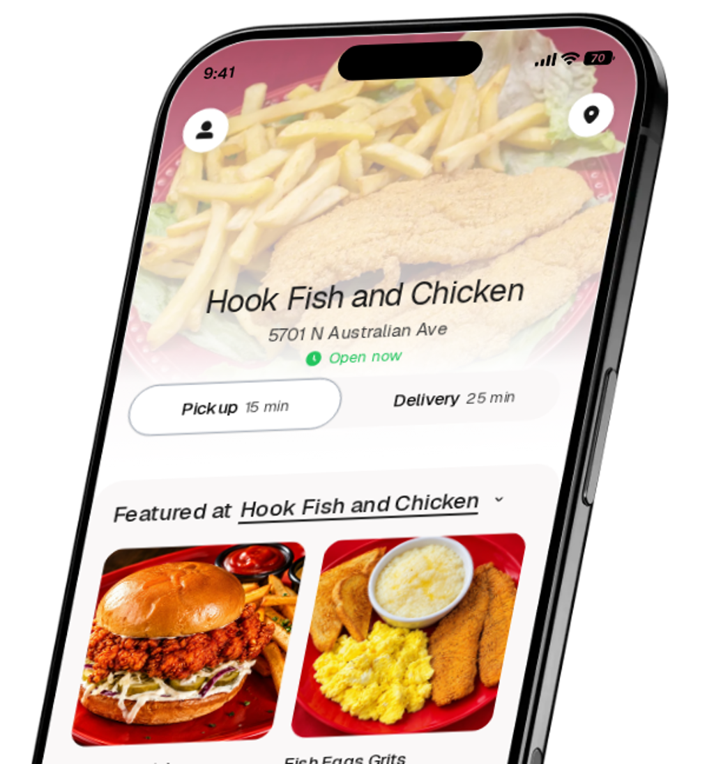Hook Fish and Chicken app preview