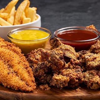 Livers with 1 Pc Fish or Catfish Nuggets