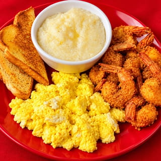 Shrimp, Eggs, Grits