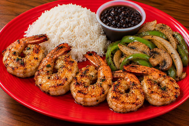 6 Grilled Jumbo Shrimp.