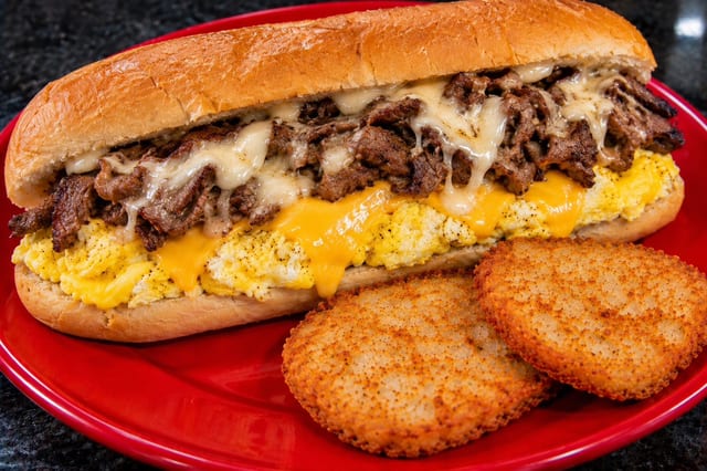Steak, Egg & Cheese Sub.