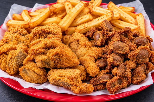 Gizzard or Liver & Catfish Nuggets.