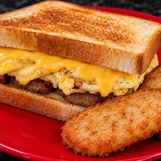 Sausage, Egg & Cheese on White Toast