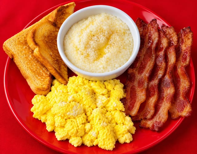 Bacon, Eggs, Grits.