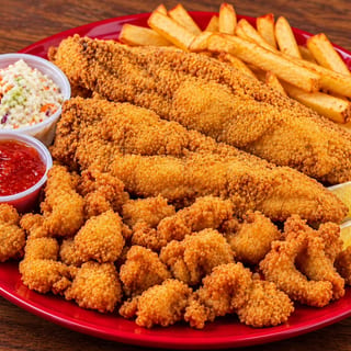 Conch & 2 Pc Fish & 3 Pc Wings or 10 Pc Shrimp or Oysters
