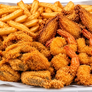 Catfish Nuggets & 10 Pcs Shrimp or 3 Pc Wings