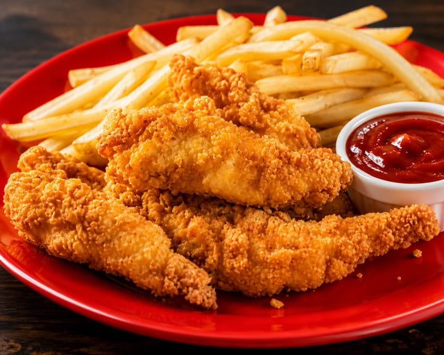 Chicken Tenders (2pc) fries.
