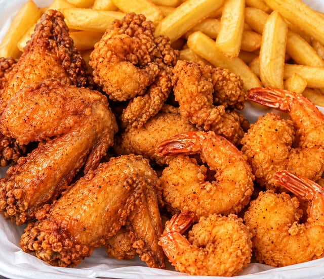 2 Wings & 5 Shrimp.