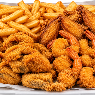 Conch & 10 Pc Shrimp & 3 Pc Wings