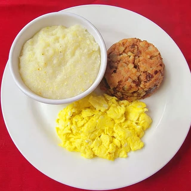 Corned Beef, Eggs, Grits.