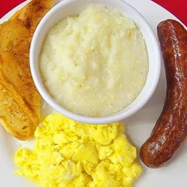 Sausage Link, Eggs, Grits.