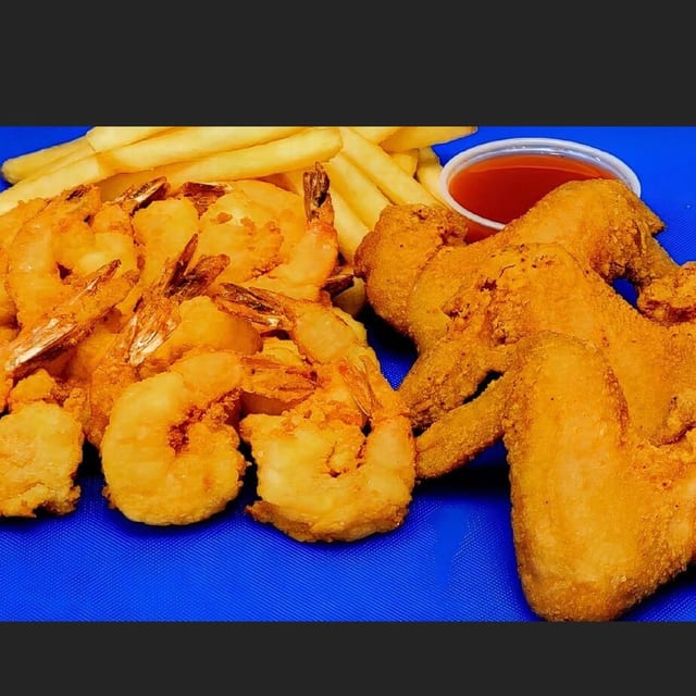 6 Pc Jumbo Shrimp & 3 Wings or Oysters.