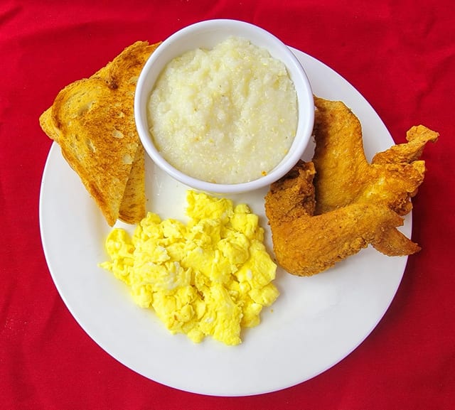 Wings, Eggs, Grits.