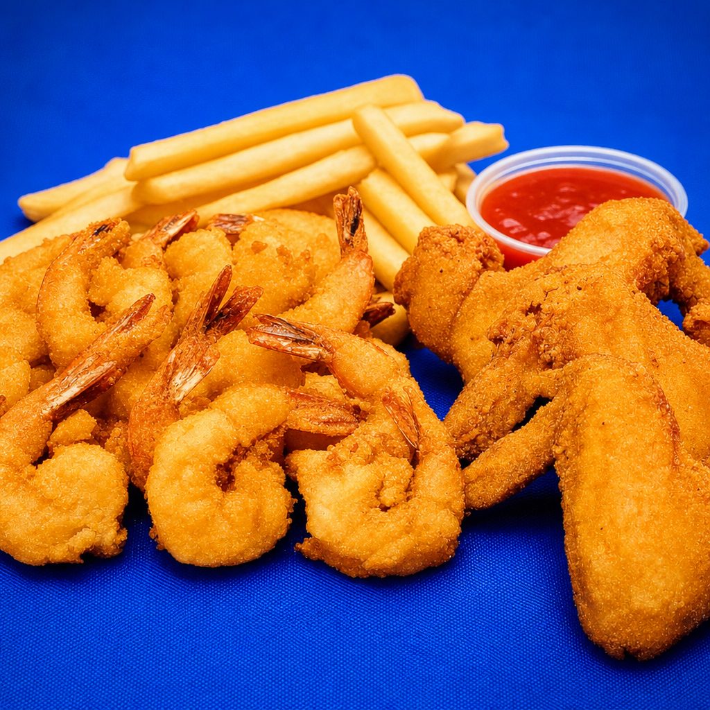 6 Pc Jumbo Shrimp & 3 Wings or Oysters.