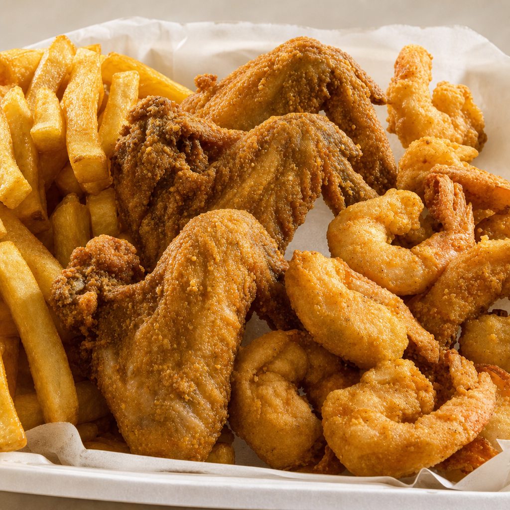 2 Wings & 5 Shrimp.