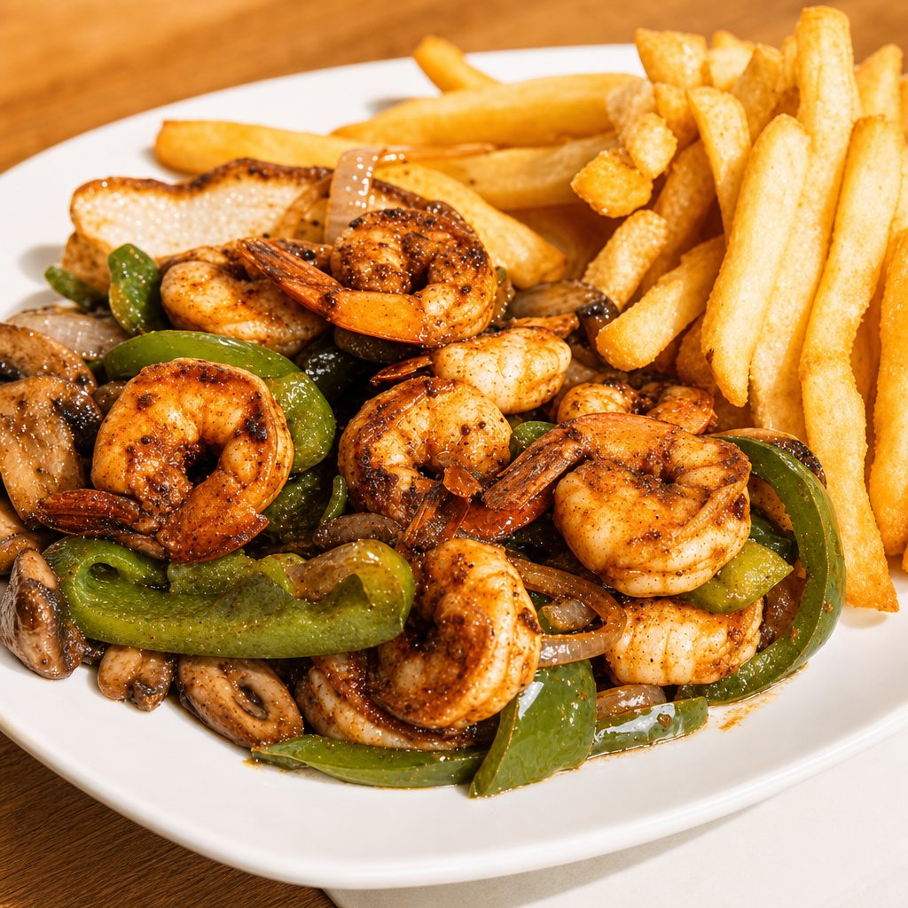 6 Grilled Jumbo Shrimp.