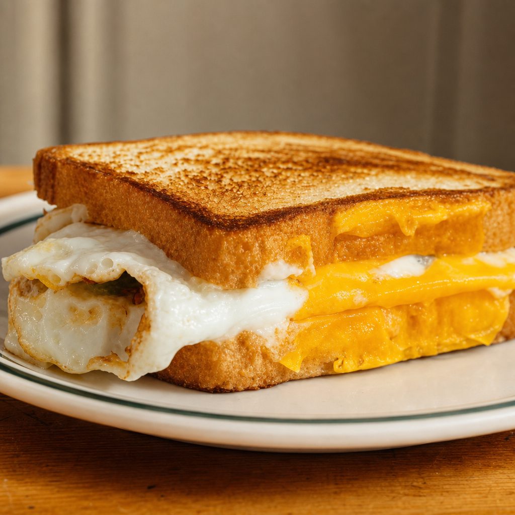 Sausage, Egg & Cheese on White Toast.