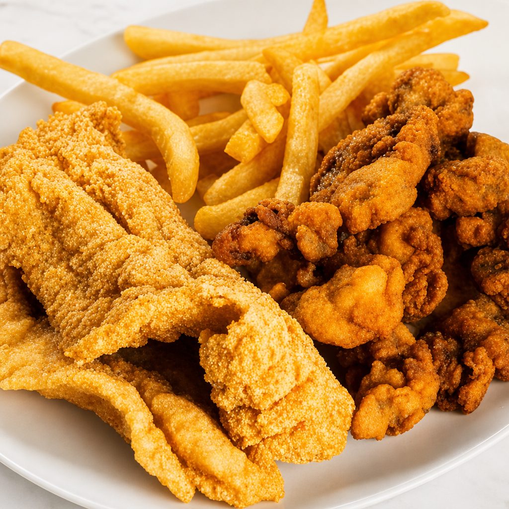 Gizzard or Liver & 2 Pc Fish.