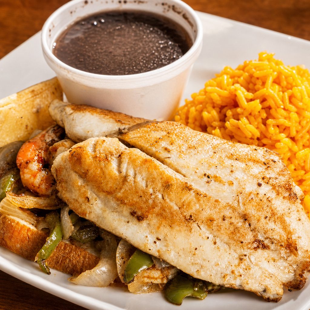 2 Pc Grilled Fish & 10 Shrimp.