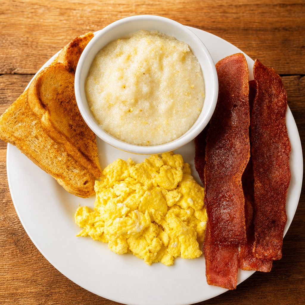 Bacon, Eggs, Grits.