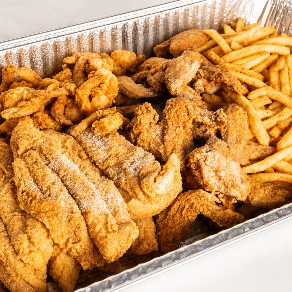 6 Pc Fish & 20 Shrimp.