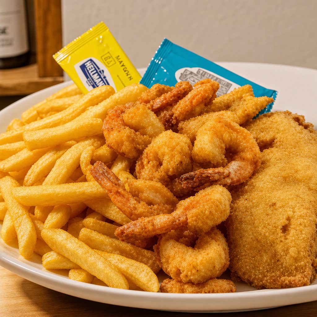 2 Pc Fish & 10 Pc Shrimp or 3 Wings or Oysters.