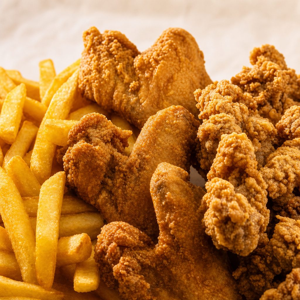 Gizzards with 2 Wings or 5 Shrimp.