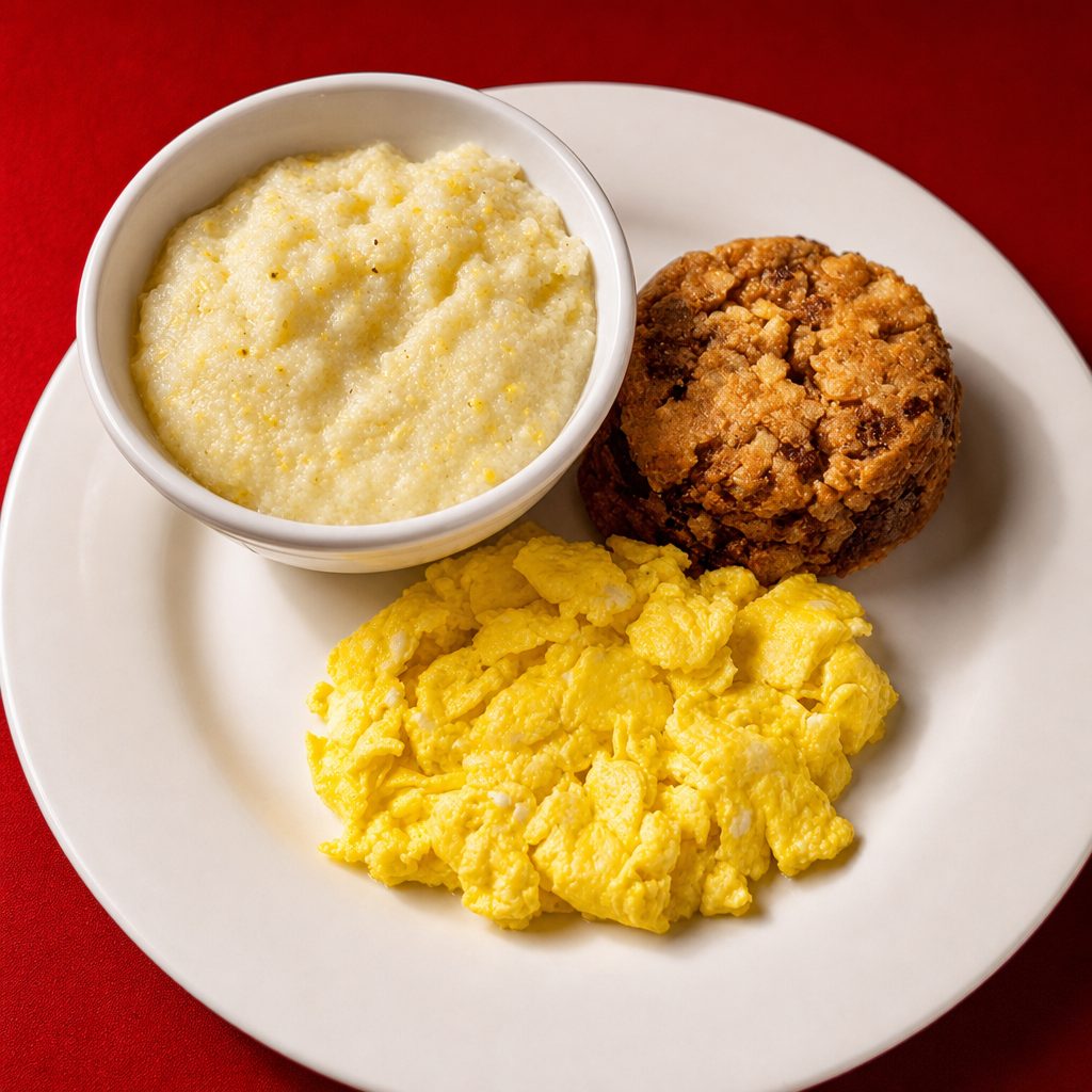 Corned Beef, Eggs, Grits.