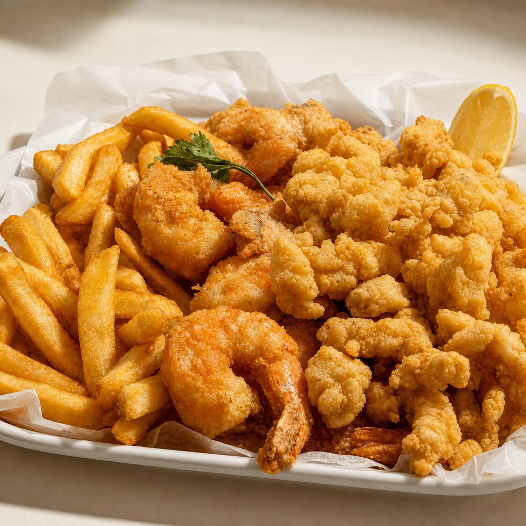 Conch & 10 Pc Shrimp & 3 Pc Wings.