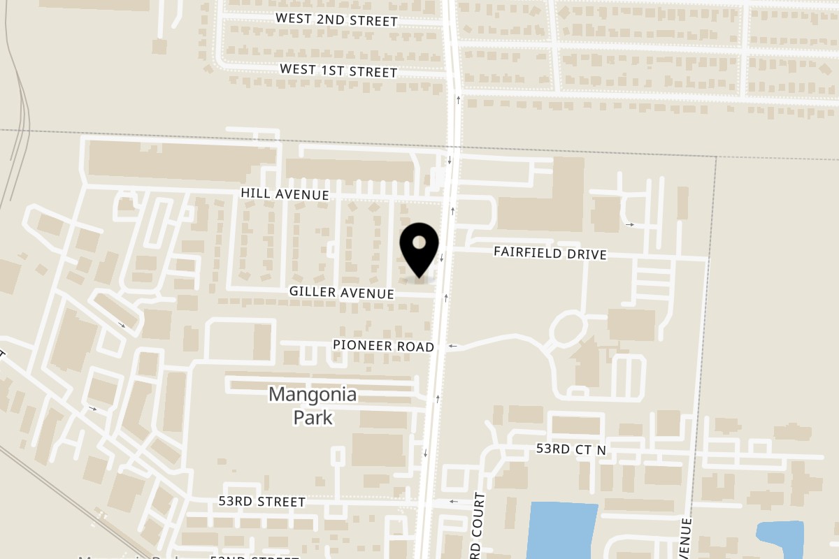 Map showing the location of Hook Fish and Chicken on 5701 N Australian Ave in West Palm Beach